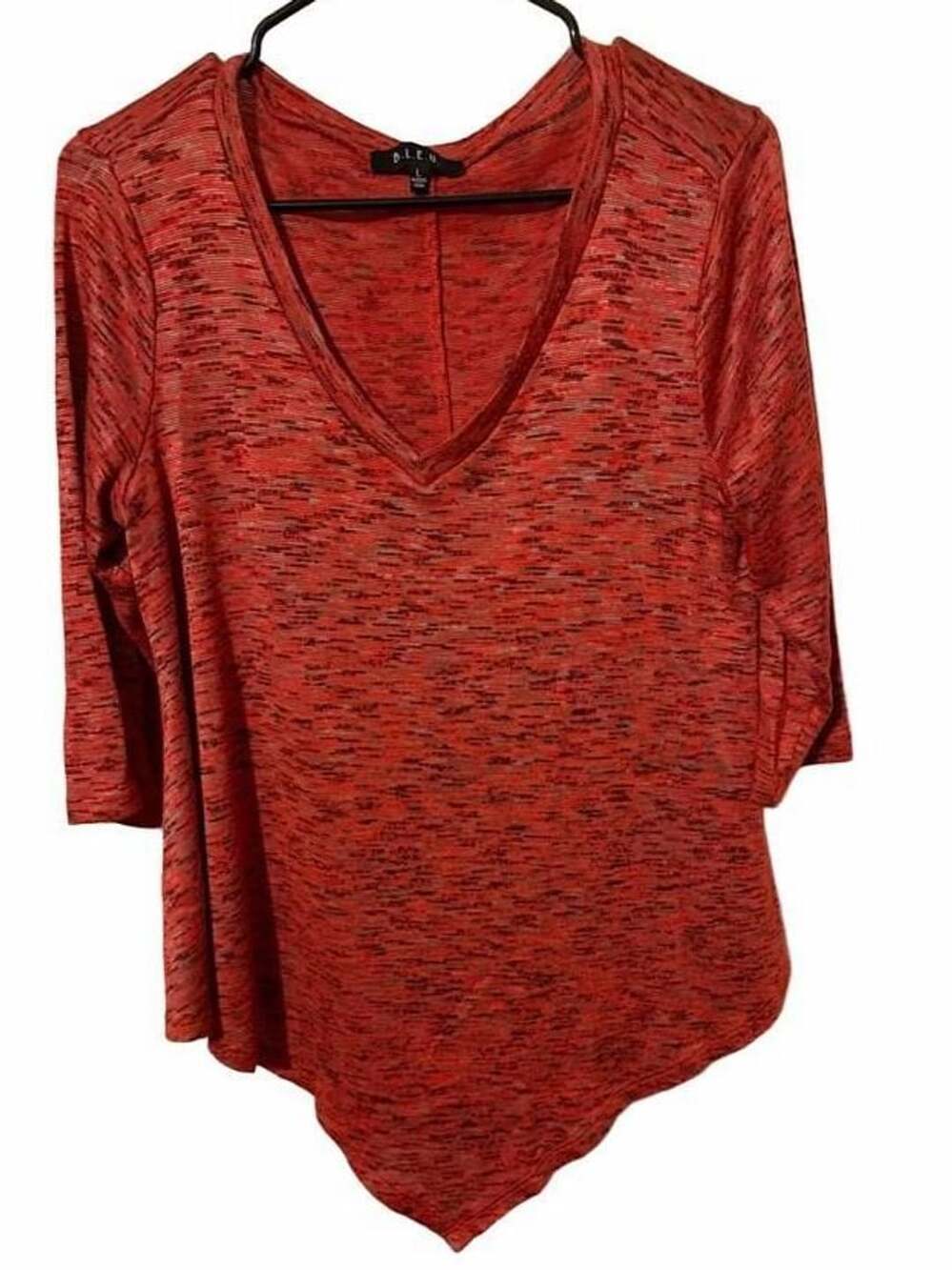 B.L.E.U. V-Neck Tunic Size L Red Space Dye